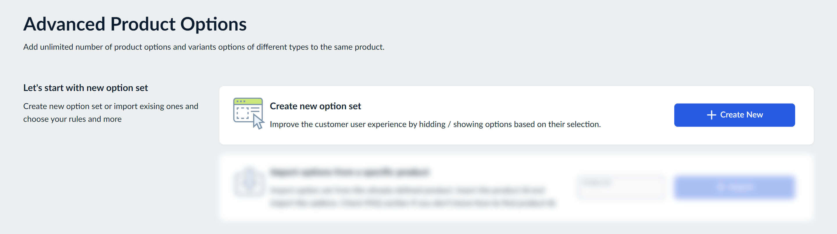 Create option set from scratch