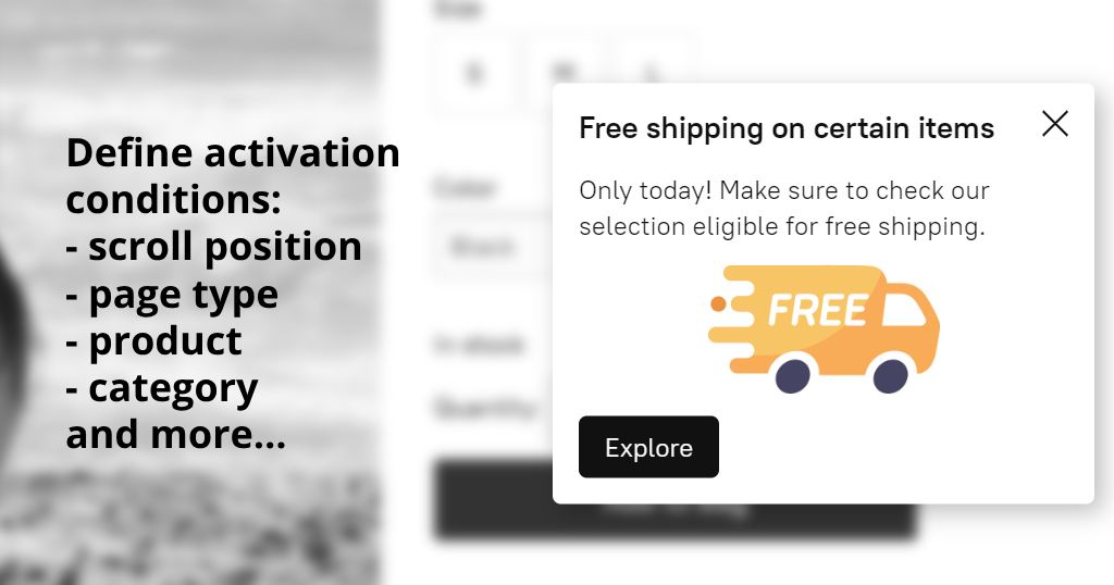 Ecwid Slide-in offers & promotions
