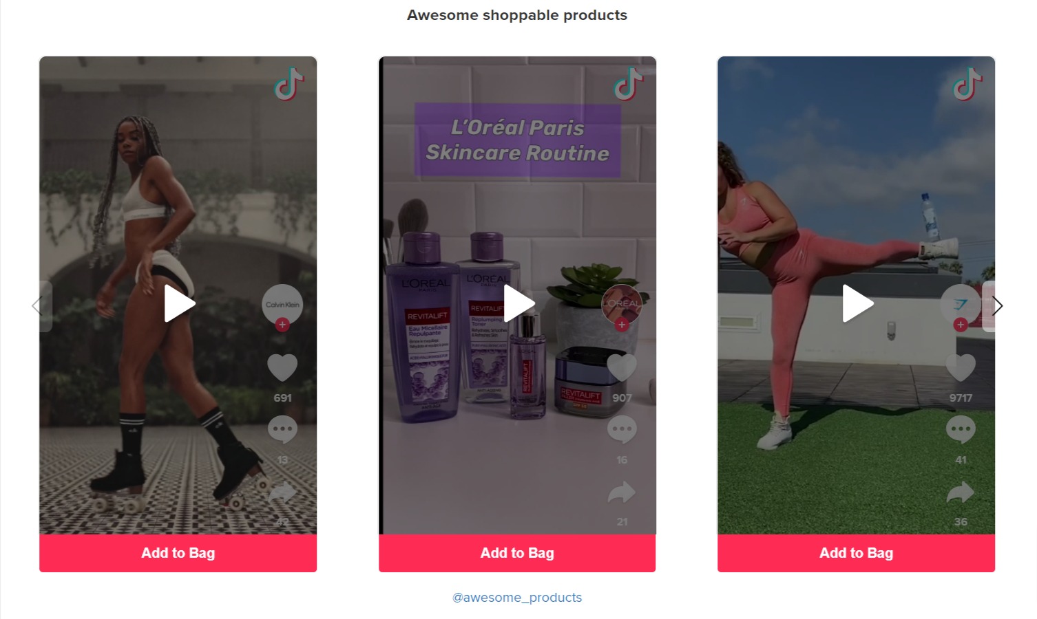 Ecwid: TikTok Shoppable Slider & Instagram Shoppable Wall