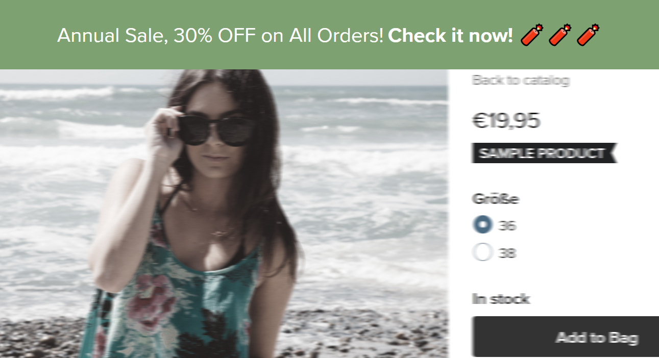 Ecwid: Quick Announcement Bar